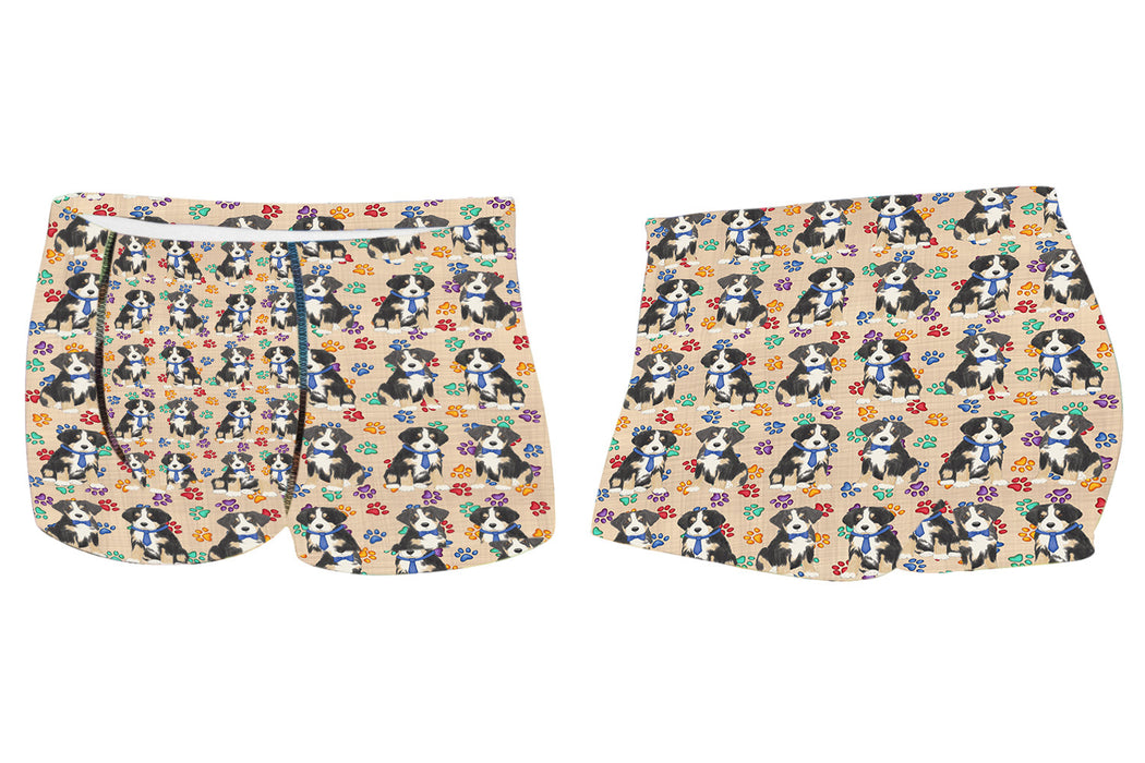 Rainbow Paw Print Greater Swiss Mountain Dogs BlueMen's All Over Print Boxer Briefs