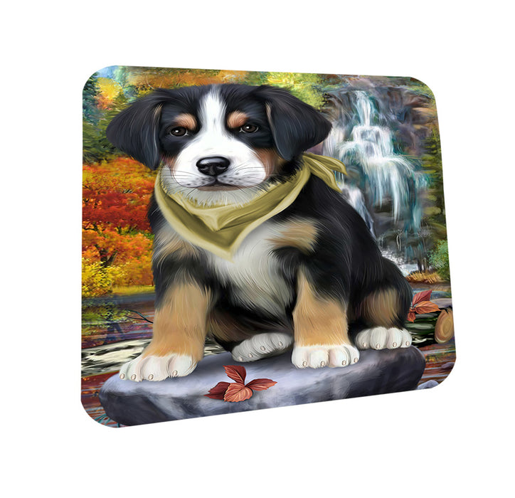 Scenic Waterfall Greater Swiss Mountain Dog Coasters Set of 4 CST51857