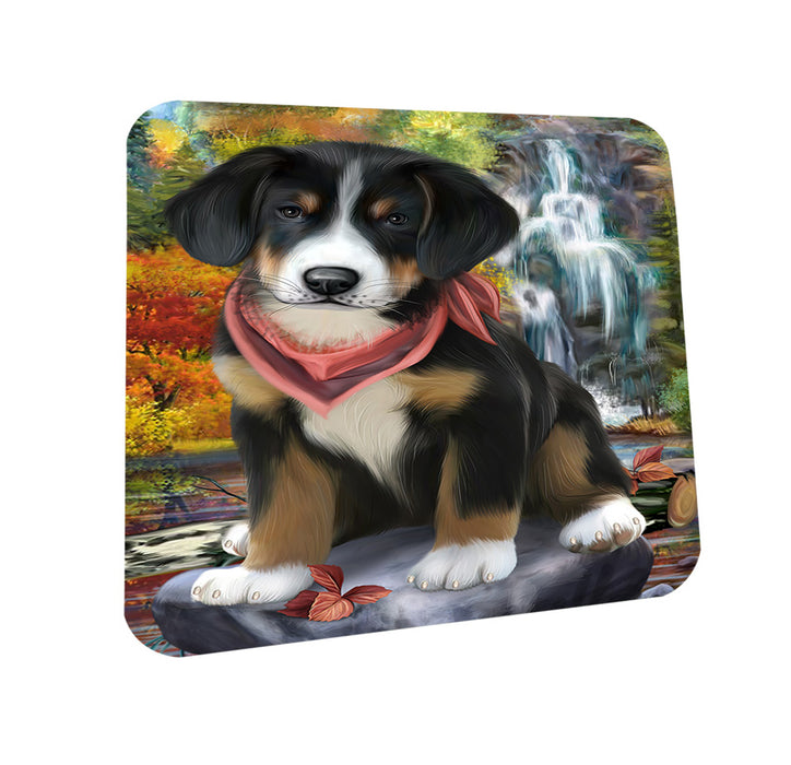 Scenic Waterfall Greater Swiss Mountain Dog Coasters Set of 4 CST51858