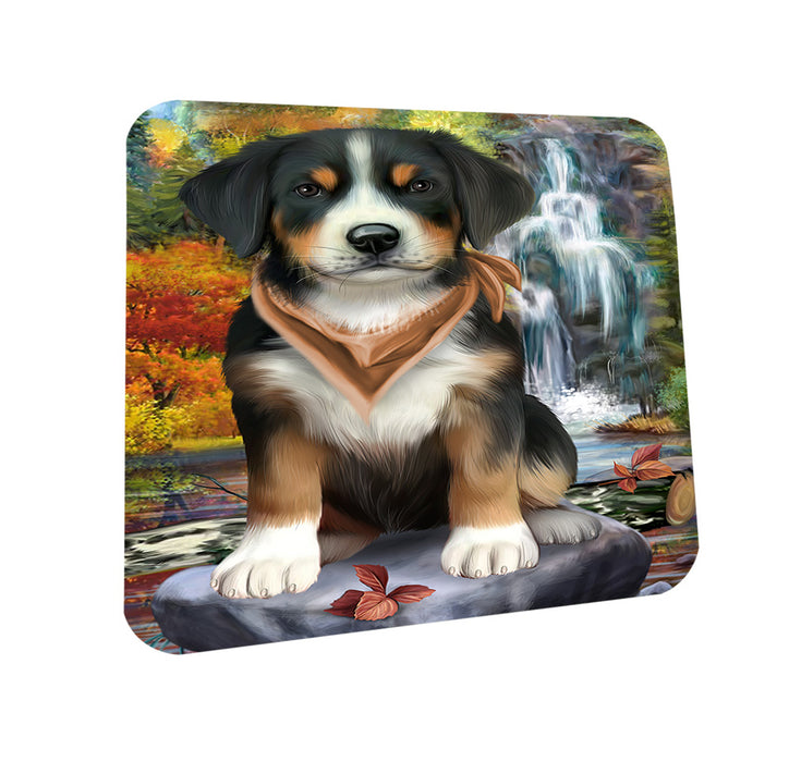 Scenic Waterfall Greater Swiss Mountain Dog Coasters Set of 4 CST51859