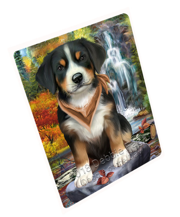 Scenic Waterfall Greater Swiss Mountain Dog Large Refrigerator / Dishwasher Magnet RMAG71898