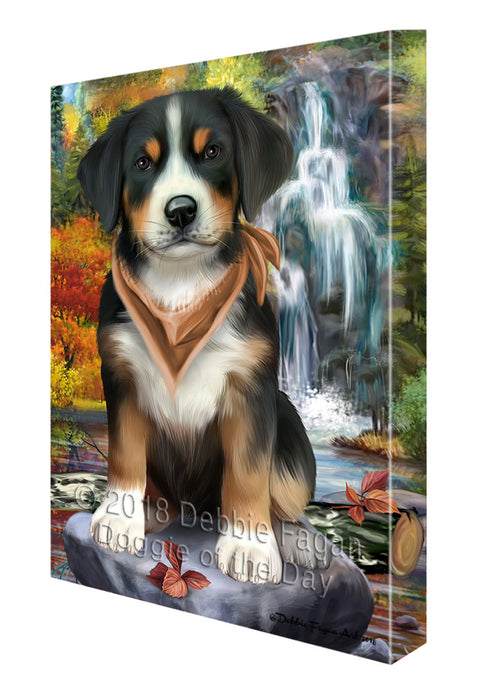 Scenic Waterfall Greater Swiss Mountain Dog Canvas Print Wall Art Décor CVS84365