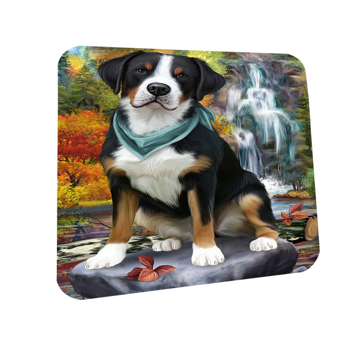 Scenic Waterfall Greater Swiss Mountain Dog Coasters Set of 4 CST51860