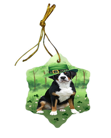 St. Patricks Day Irish Portrait Greater Swiss Mountain Dog Star Porcelain Ornament SPOR57951