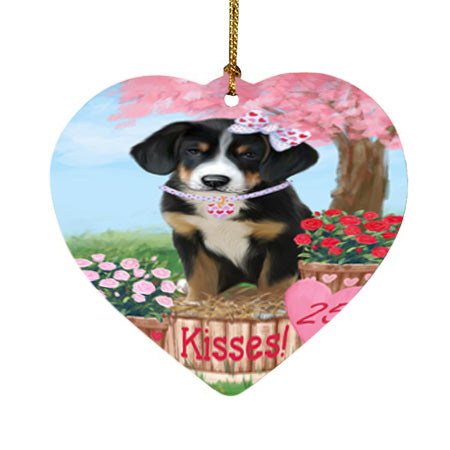 Rosie 25 Cent Kisses Greater Swiss Mountain Dog Heart Christmas Ornament HPOR56239