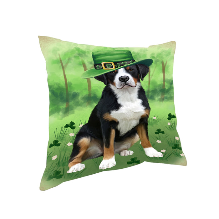 St. Patricks Day Irish Portrait Greater Swiss Mountain Dog Pillow PIL86156