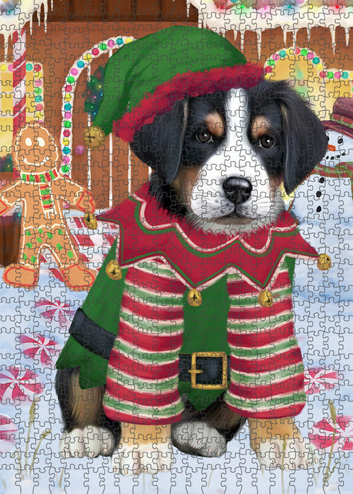 Christmas Gingerbread House Candyfest Greater Swiss Mountain Dog Puzzle with Photo Tin PUZL93616