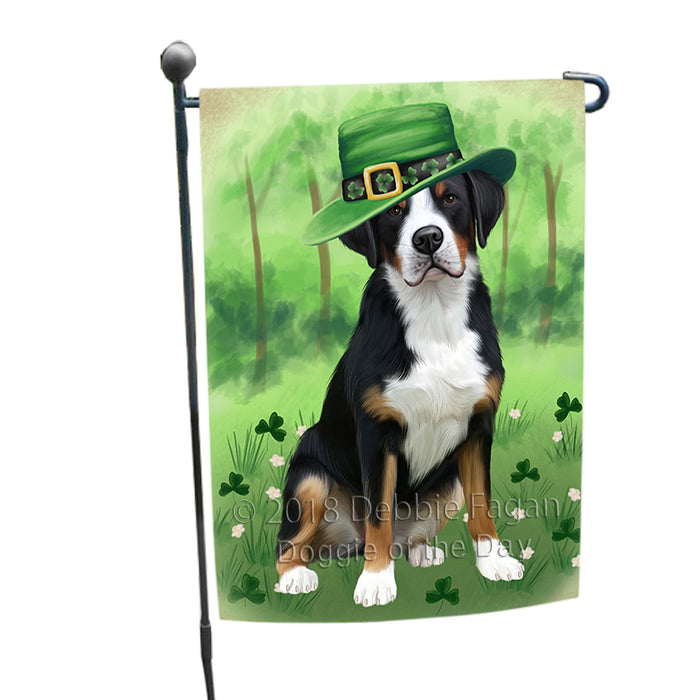 St. Patricks Day Irish Portrait Greater Swiss Mountain Dog Garden Flag GFLG64979