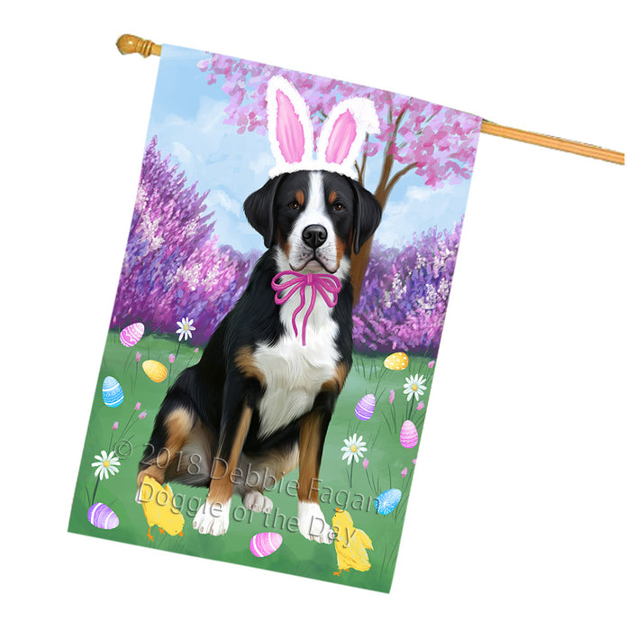 Easter Holiday Greater Swiss Mountain Dog House Flag FLG57613