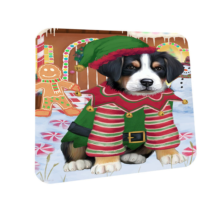 Christmas Gingerbread House Candyfest Greater Swiss Mountain Dog Coasters Set of 4 CST56312