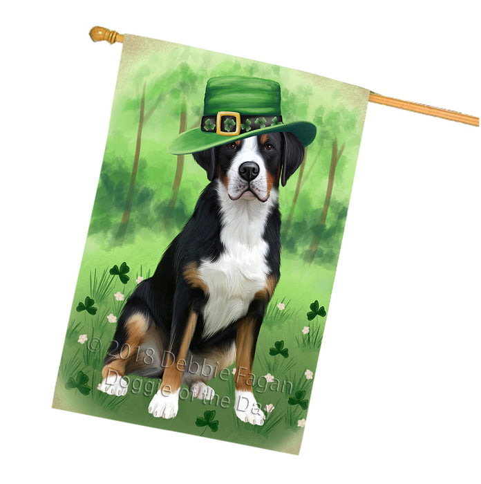 St. Patricks Day Irish Portrait Greater Swiss Mountain Dog House Flag FLG65035