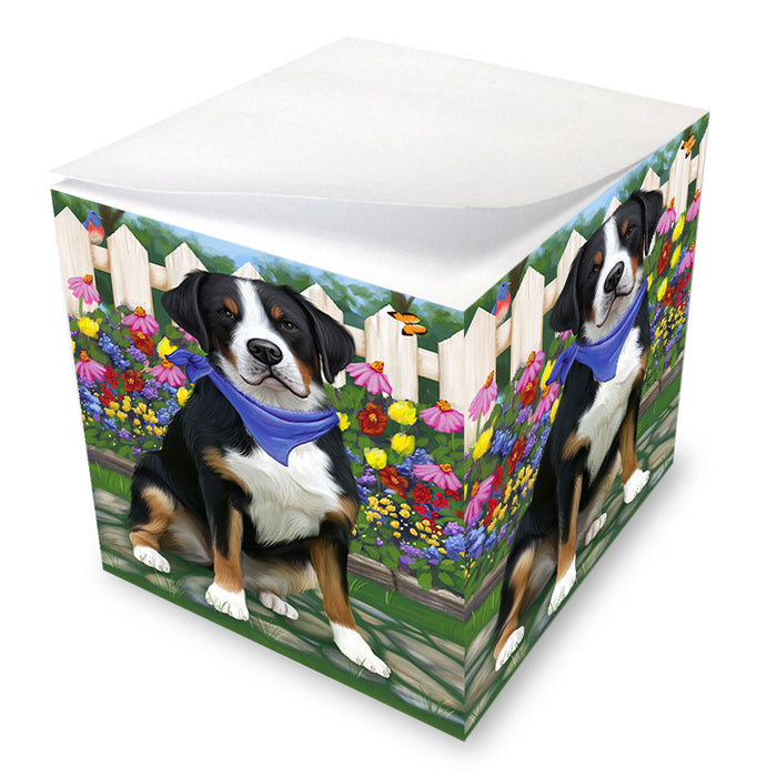 Spring Floral Greater Swiss Mountain Dog Note Cube NOC52209