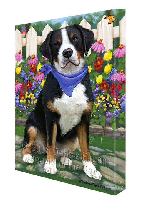 Spring Floral Greater Swiss Mountain Dog Canvas Print Wall Art Décor CVS87146
