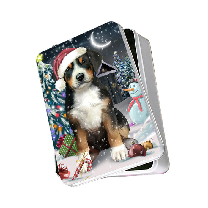 Have a Holly Jolly Greater Swiss Mountain Dog Christmas Photo Storage Tin PITN51656