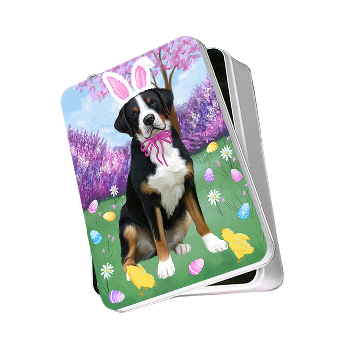 Easter Holiday Greater Swiss Mountain Dog Photo Storage Tin PITN56850
