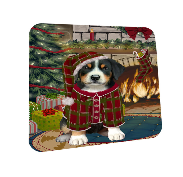 The Stocking was Hung Greater Swiss Mountain Dog Coasters Set of 4 CST55286