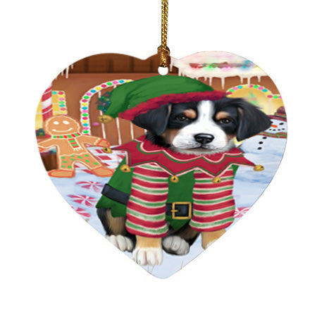 Christmas Gingerbread House Candyfest Greater Swiss Mountain Dog Heart Christmas Ornament HPOR56710