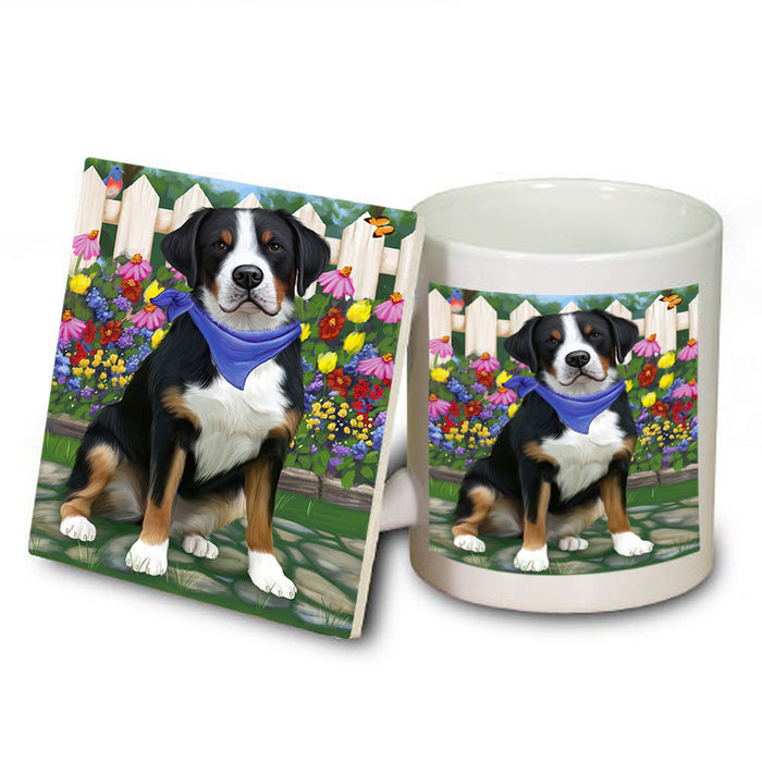 Spring Floral Greater Swiss Mountain Dog Mug and Coaster Set MUC52201