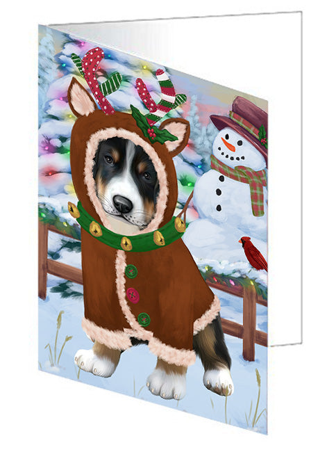 Christmas Gingerbread House Candyfest Greater Swiss Mountain Dog Handmade Artwork Assorted Pets Greeting Cards and Note Cards with Envelopes for All Occasions and Holiday Seasons GCD73580