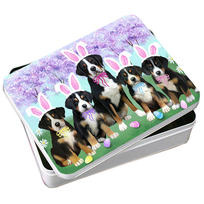Easter Holiday Greater Swiss Mountain Dogs Photo Storage Tin PITN56851