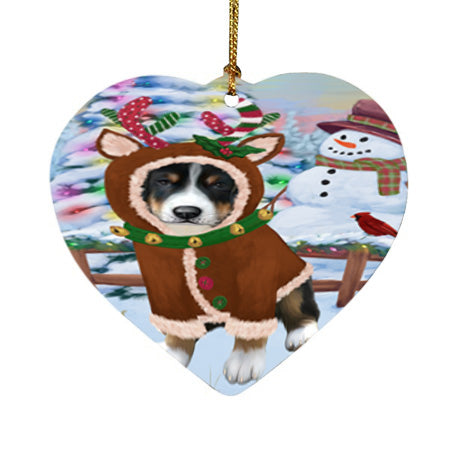 Christmas Gingerbread House Candyfest Greater Swiss Mountain Dog Heart Christmas Ornament HPOR56711