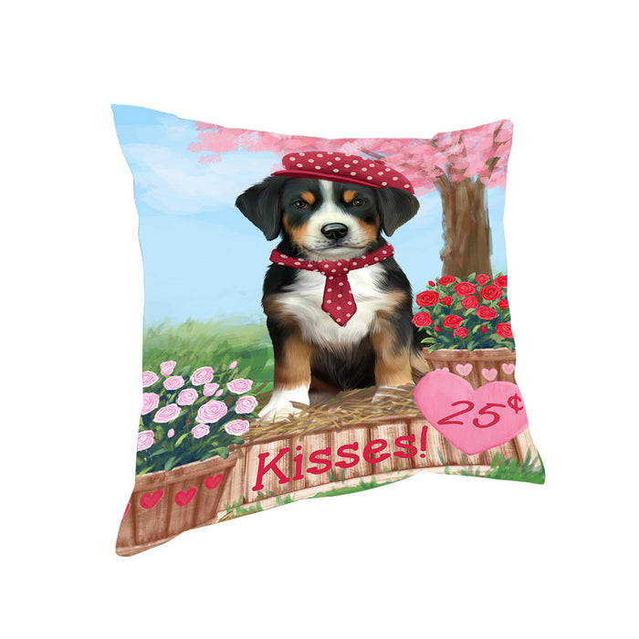 Rosie 25 Cent Kisses Greater Swiss Mountain Dog Pillow PIL77828