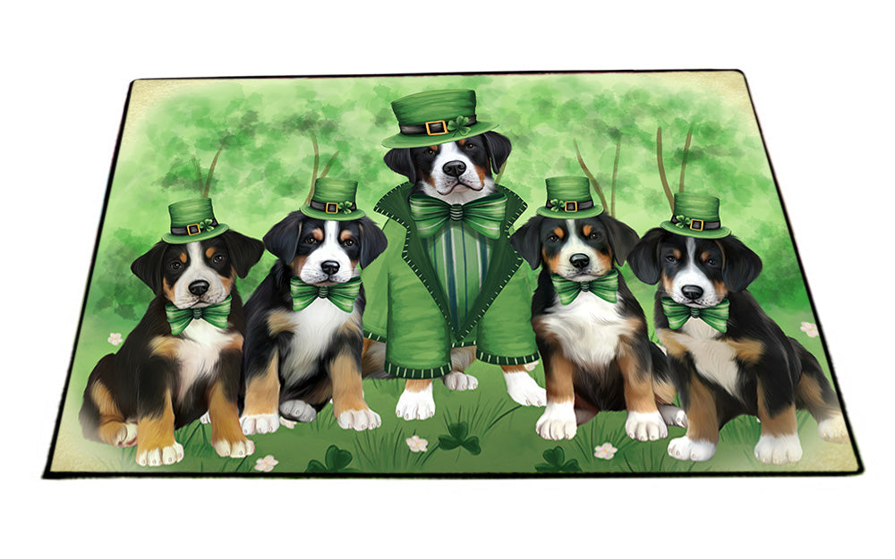 St. Patricks Day Irish Portrait Greater Swiss Mountain Dogs Floormat FLMS54215