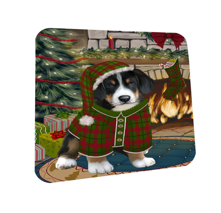 The Stocking was Hung Greater Swiss Mountain Dog Coasters Set of 4 CST55287