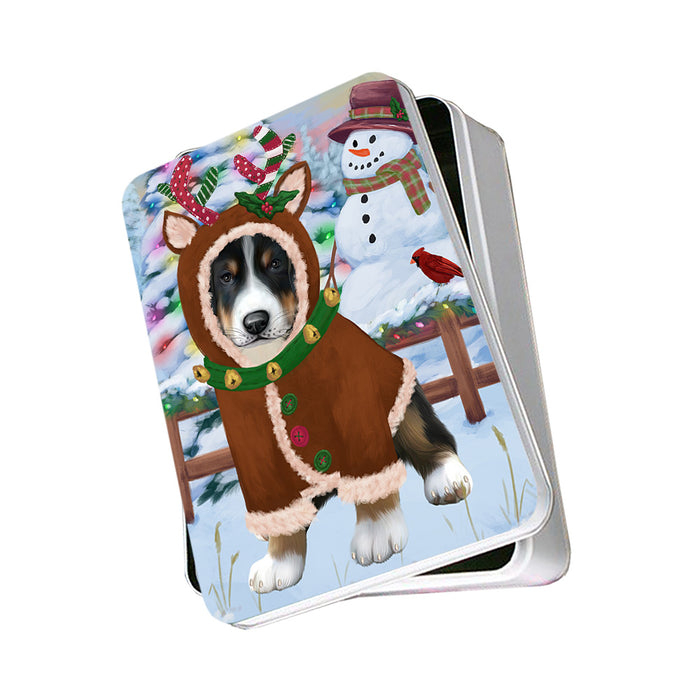 Christmas Gingerbread House Candyfest Greater Swiss Mountain Dog Photo Storage Tin PITN56298