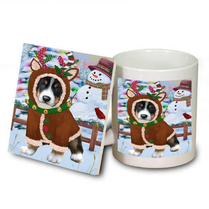 Christmas Gingerbread House Candyfest Greater Swiss Mountain Dog Mug and Coaster Set MUC56347