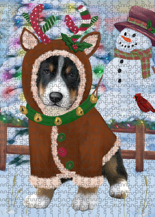 Christmas Gingerbread House Candyfest Greater Swiss Mountain Dog Puzzle with Photo Tin PUZL93620