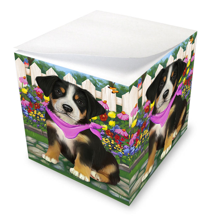 Spring Floral Greater Swiss Mountain Dog Note Cube NOC52210
