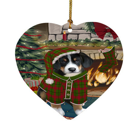 The Stocking was Hung Greater Swiss Mountain Dog Heart Christmas Ornament HPOR55685