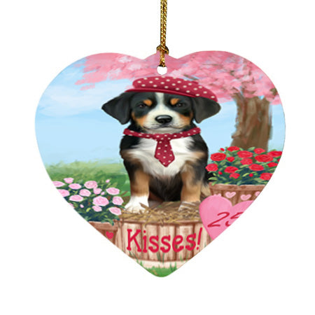 Rosie 25 Cent Kisses Greater Swiss Mountain Dog Heart Christmas Ornament HPOR56240