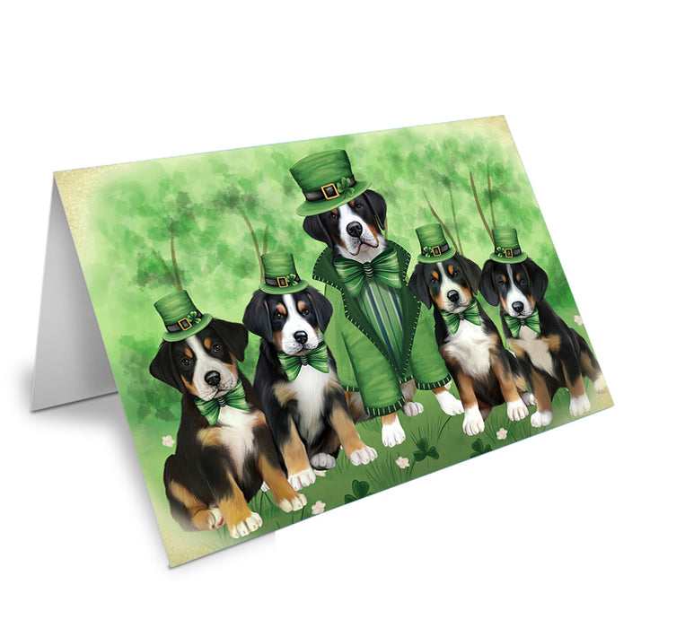 St. Patricks Day Irish Portrait Greater Swiss Mountain Dogs Handmade Artwork Assorted Pets Greeting Cards and Note Cards with Envelopes for All Occasions and Holiday Seasons GCD76550