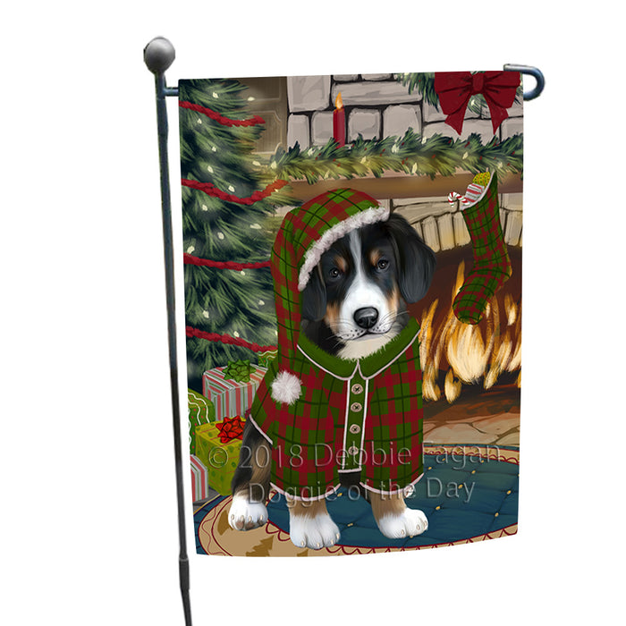 The Stocking was Hung Greater Swiss Mountain Dog Garden Flag GFLG55622