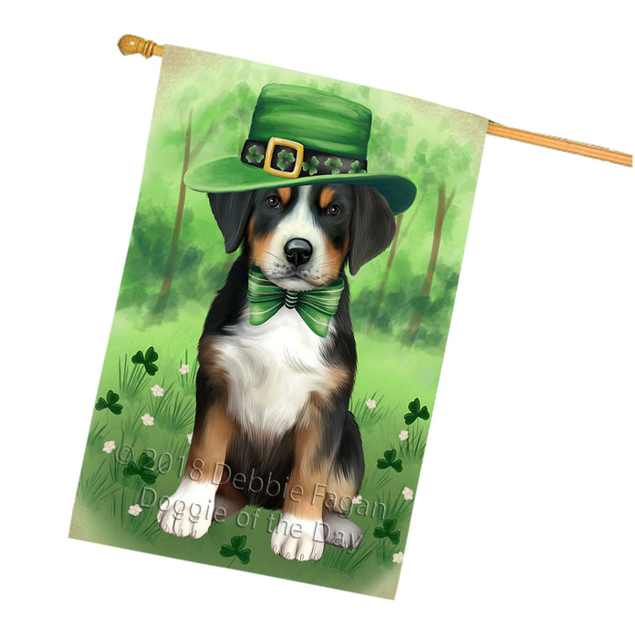 St. Patricks Day Irish Portrait Greater Swiss Mountain Dog House Flag FLG65037