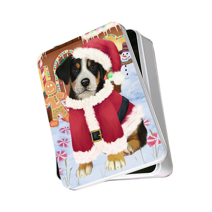 Christmas Gingerbread House Candyfest Greater Swiss Mountain Dog Photo Storage Tin PITN56299