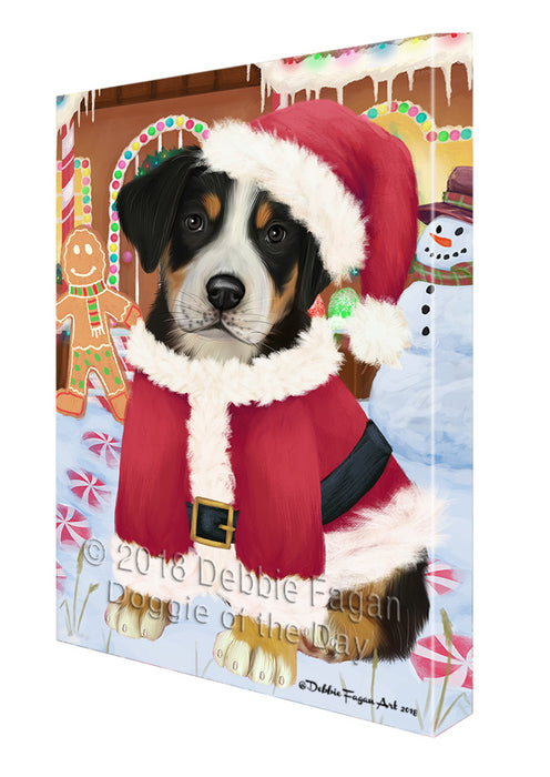 Christmas Gingerbread House Candyfest Greater Swiss Mountain Dog Canvas Print Wall Art Décor CVS129428