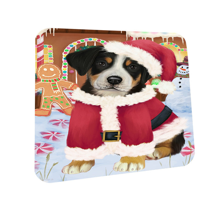 Christmas Gingerbread House Candyfest Greater Swiss Mountain Dog Coasters Set of 4 CST56314