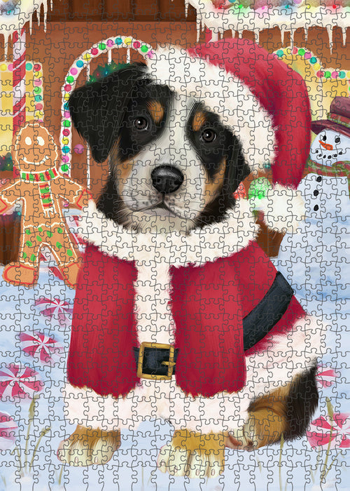 Christmas Gingerbread House Candyfest Greater Swiss Mountain Dog Puzzle with Photo Tin PUZL93624