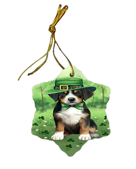St. Patricks Day Irish Portrait Greater Swiss Mountain Dog Star Porcelain Ornament SPOR57953