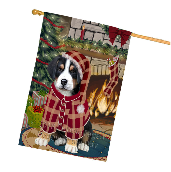 The Stocking was Hung Greater Swiss Mountain Dog House Flag FLG55759