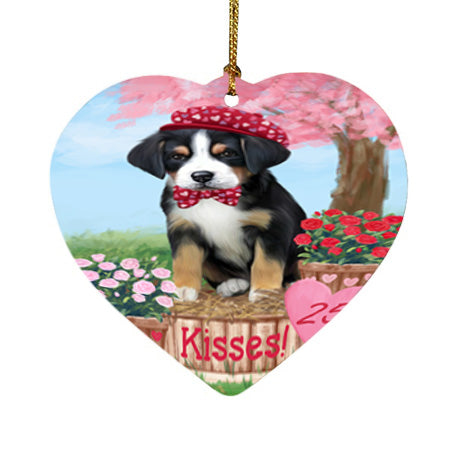 Rosie 25 Cent Kisses Greater Swiss Mountain Dog Heart Christmas Ornament HPOR56241