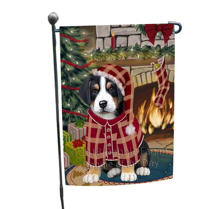 The Stocking was Hung Greater Swiss Mountain Dog Garden Flag GFLG55623