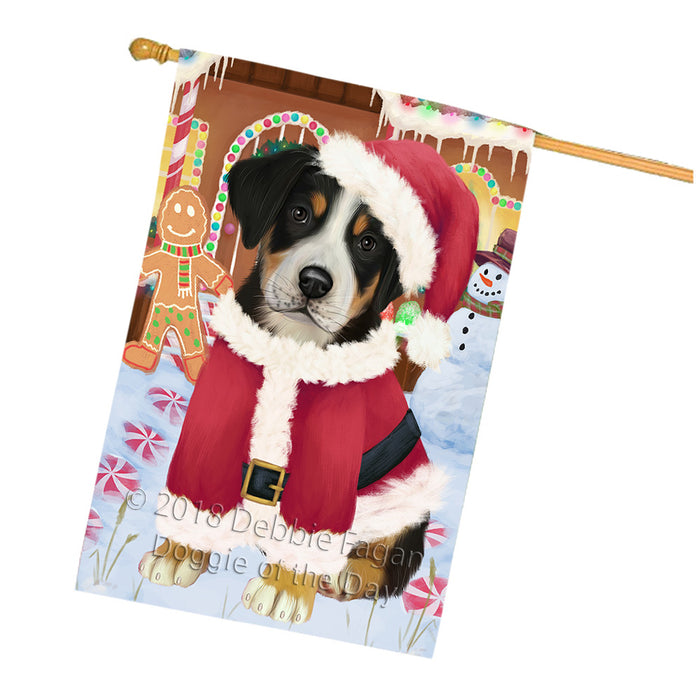 Christmas Gingerbread House Candyfest Greater Swiss Mountain Dog House Flag FLG57040