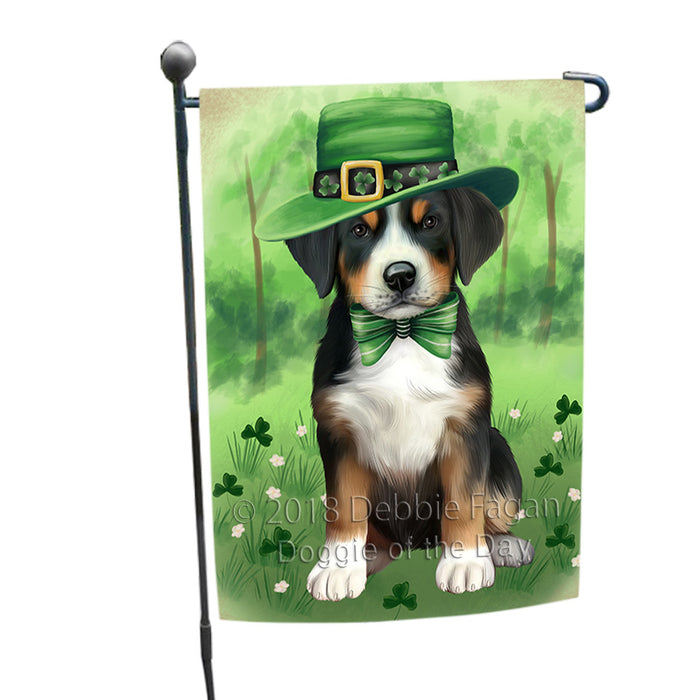 St. Patricks Day Irish Portrait Greater Swiss Mountain Dog Garden Flag GFLG64981