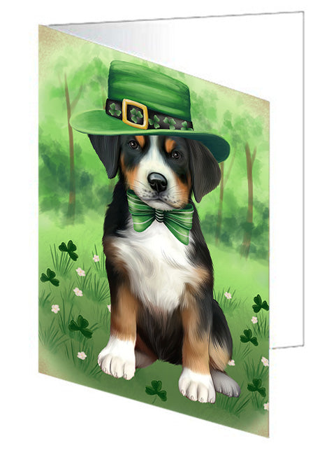 St. Patricks Day Irish Portrait Greater Swiss Mountain Dog Handmade Artwork Assorted Pets Greeting Cards and Note Cards with Envelopes for All Occasions and Holiday Seasons GCD76553
