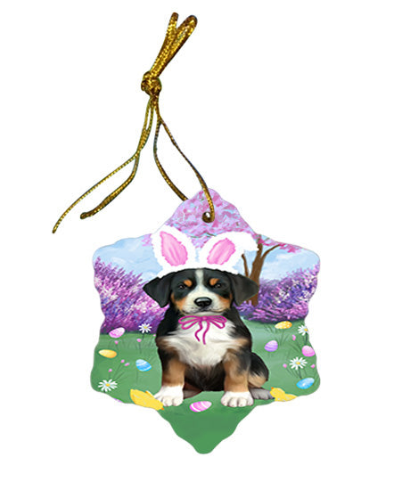 Easter Holiday Greater Swiss Mountain Dog Star Porcelain Ornament SPOR57310