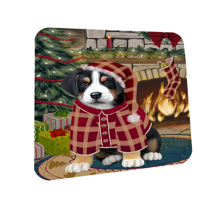 The Stocking was Hung Greater Swiss Mountain Dog Coasters Set of 4 CST55288